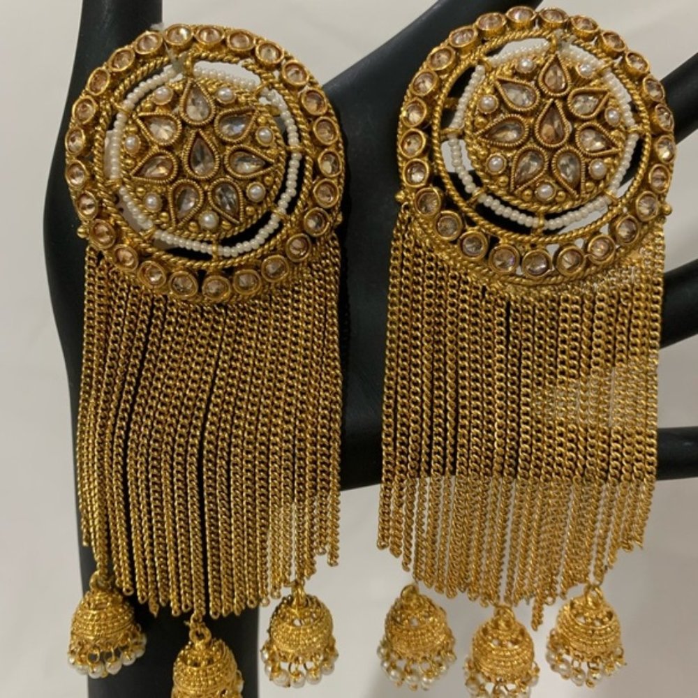Women’s Fancy Indian Jewelry - Golden Earrings